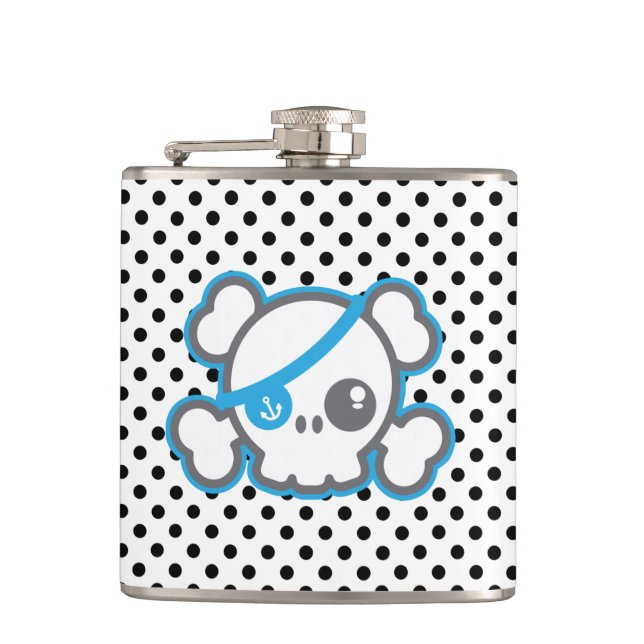 Kawaii Pirate Skull Flask Flachmann (Vorderseite)
