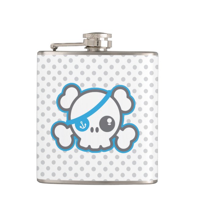 Kawaii Pirate Skull Flask Flachmann (Vorderseite)