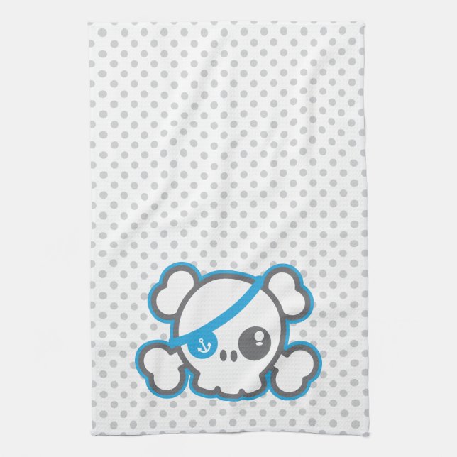 Kawaii Pirate Skull Kitetücher Küchentuch (Vertikal)