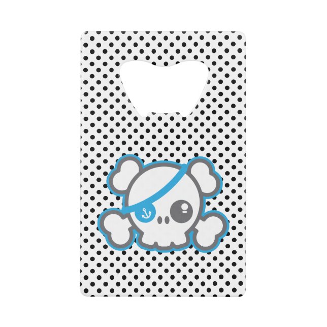 Kawaii Pirate Skull Kreditkarte Flaschenöffner (Vorderseite)