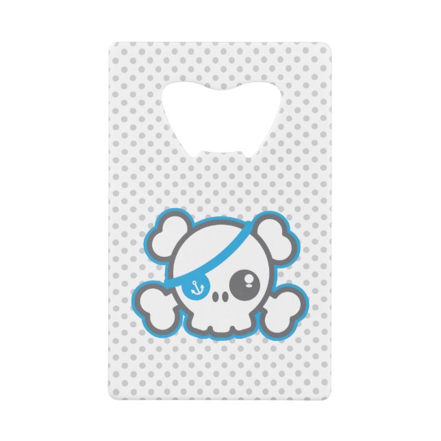 Kawaii Pirate Skull Kreditkarte Flaschenöffner (Vorderseite)