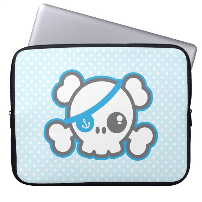 Kawaii Pirate Skull Laptop Sleeve (Vorderseite)