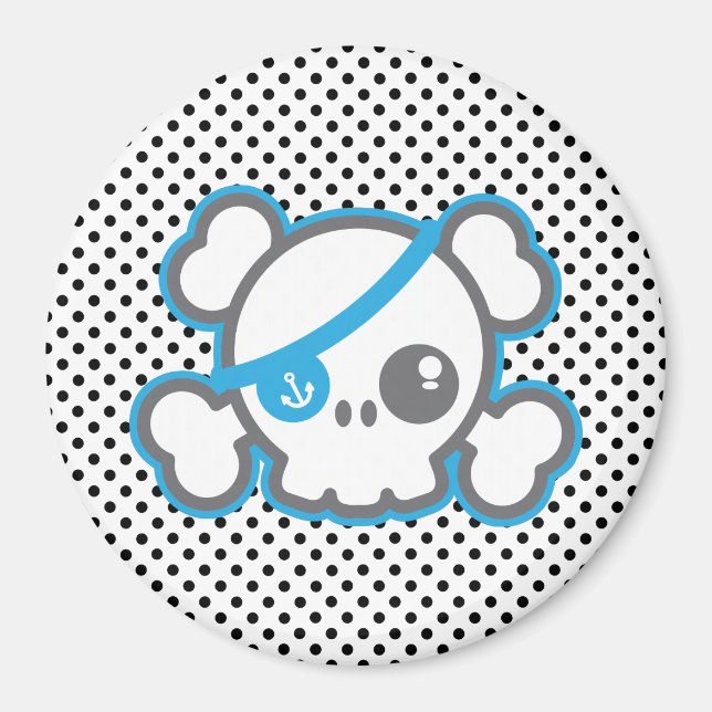 Kawaii Pirate Skull Magnet (Vorne)