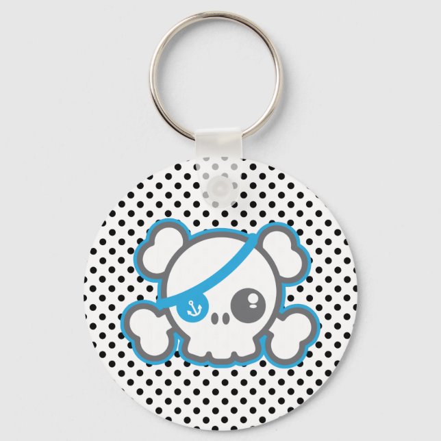 Kawaii Pirate Skull Schlüsselanhänger (Vorderseite)