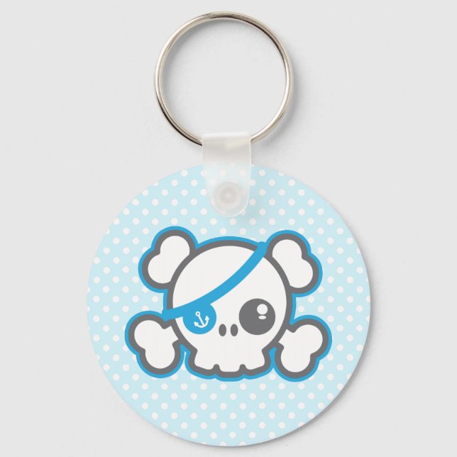 Kawaii Pirate Skull Schlüsselanhänger (Vorderseite)