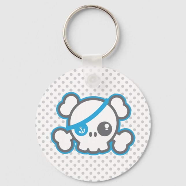 Kawaii Pirate Skull Schlüsselanhänger (Vorderseite)