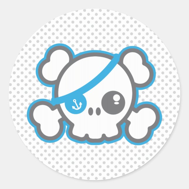 Kawaii Pirate Skull Stickers (Vorderseite)