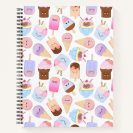 Kawaii Popsicle Muster Adorable handGezeichnet Eis Notizbuch