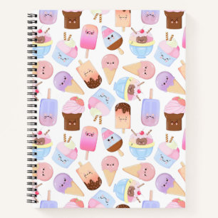 Kawaii Popsicle Muster Adorable handGezeichnet Eis Notizbuch
