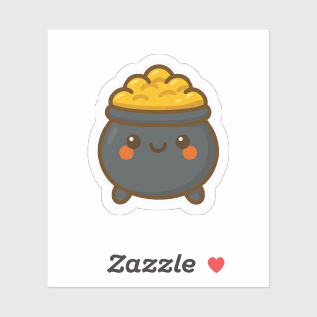 Kawaii Pot of Gold Aufkleber (Blatt)