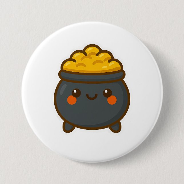 Kawaii Pot of Gold Button (Vorderseite)