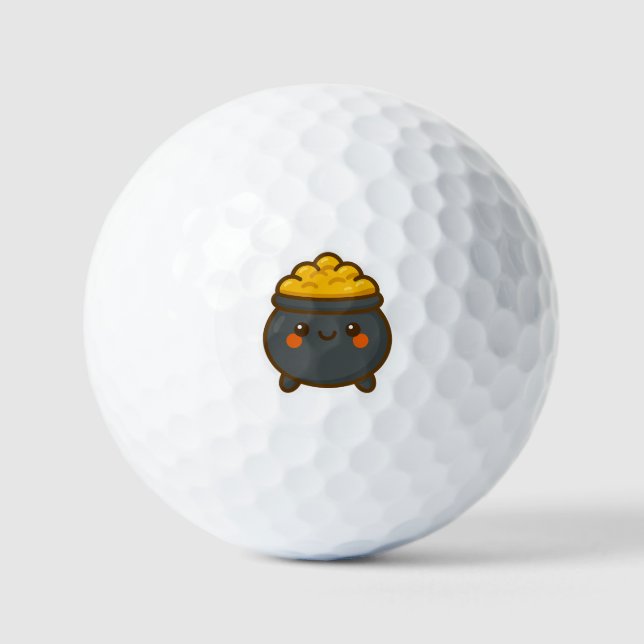 Kawaii Pot of Gold Golfball (Vorderseite)