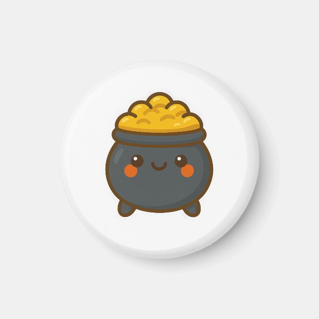 Kawaii Pot of Gold Magnet (Vorne)