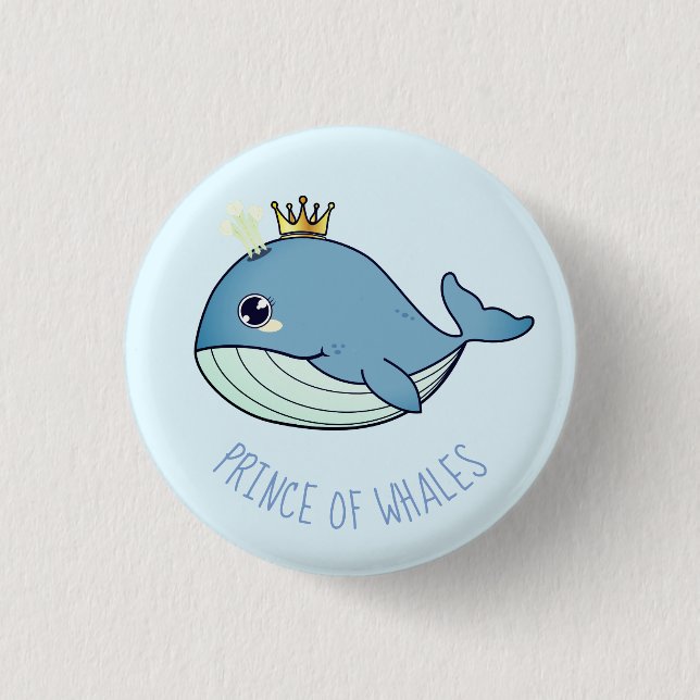 Kawaii ‚Prince of Whales‘ Button (Vorderseite)