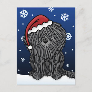 Kawaii Puli Christmas Postcard Feiertagspostkarte