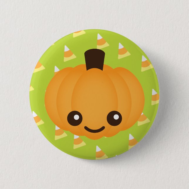 Kawaii Pumpkin Button (Vorderseite)