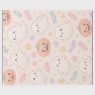 Kawaii Pumpkin Halloween Design  Geschenkpapier