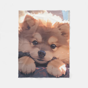 Kawaii Puppy Fleecedecke