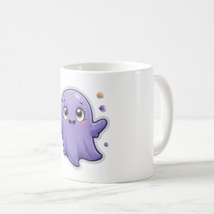 Kawaii Purple Ghost Mug Cute Éffrayant cadeau Hall