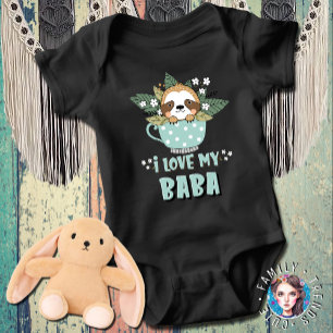 Kawaii Raccoon I Liebe My Baba Baby Strampler