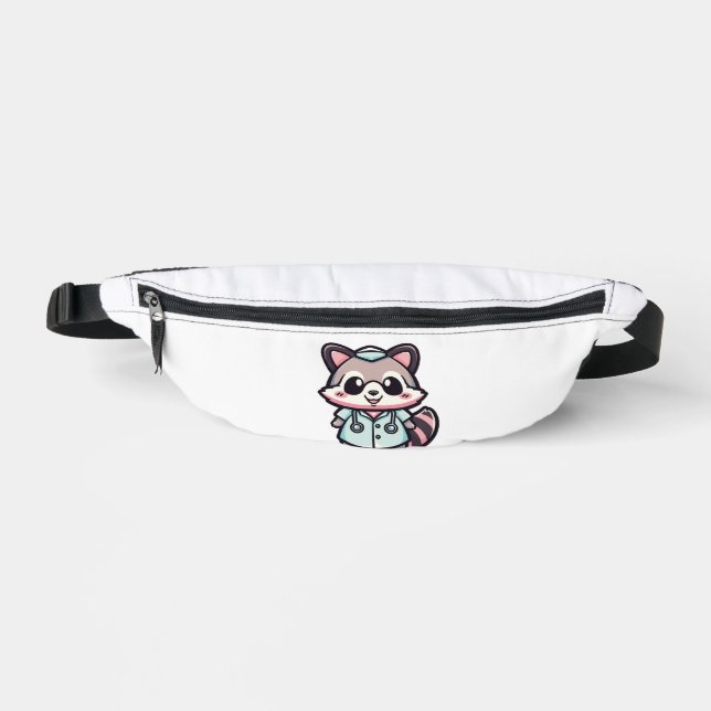 Kawaii Racoon als Krankenschwester Bauchtasche (Vorderseite)