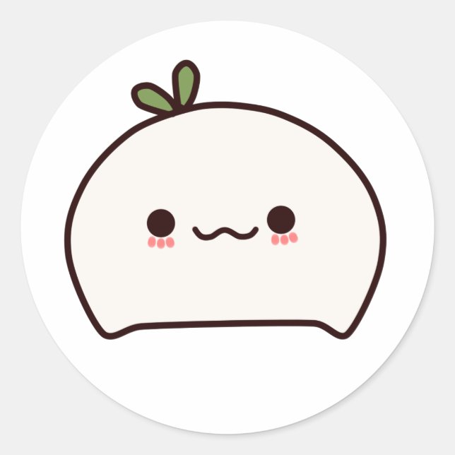 Kawaii Radish Runder Aufkleber (Vorderseite)
