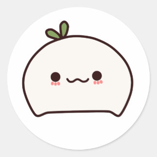 Kawaii Radish Runder Aufkleber