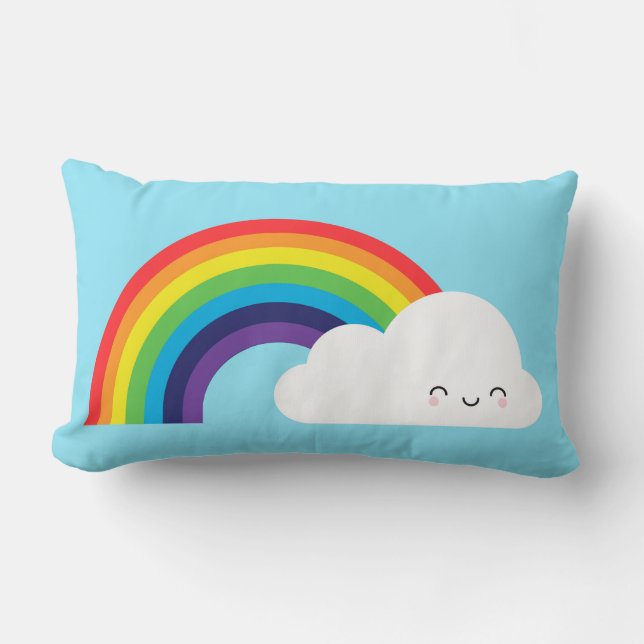 Kawaii Rainbow Lendenkissen (Vorderseite)