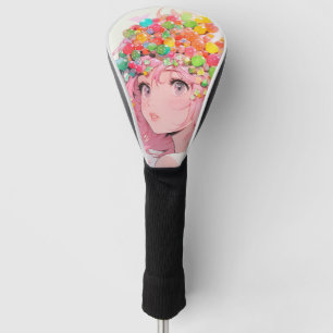 Kawaii Rainbow Pastel Candy Mushroom Anime Girl Golf Headcover
