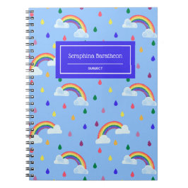Kawaii Rainbow Regenwettermuster Personalisiert Notizblock