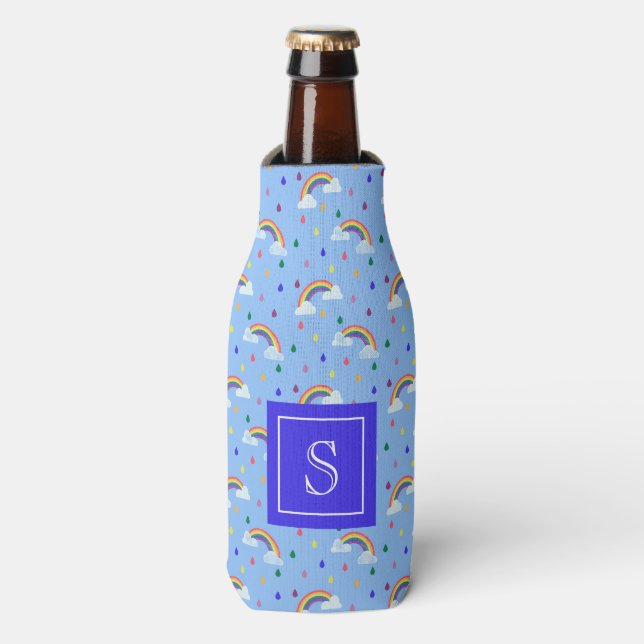 Kawaii Rainbow Sprinkle Muster Personalisiert Flaschenkühler (Flaschenvorderseite)