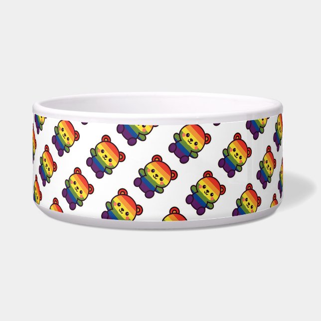 Kawaii Rainbow Teddy - Ein Niedlicher LGBTQ+-Prix- Napf (Vorderseite)