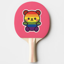 Kawaii Rainbow Teddy - Ein Niedlicher LGBTQ+-Prix- Tischtennis Schläger