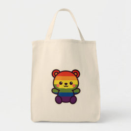 Kawaii Rainbow Teddy - Ein Niedlicher LGBTQ+-Prix- Tragetasche