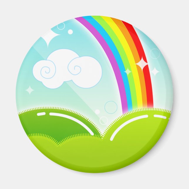 Kawaii Rainbow und Cloud Niedlich Magnet (Vorne)
