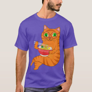 Kawaii Ramen Anime Cat essen japanische Nudeln T-Shirt