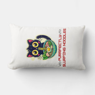 Kawaii Ramen Black Cat Lovers Japanisch Lendenkissen