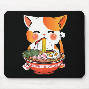 Kawaii Ramen Cat Anime Japanese Food Girls Officia Mousepad