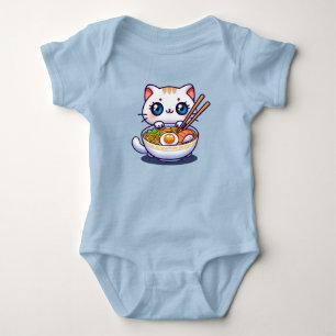Kawaii Ramen Cat Baby Strampler