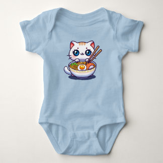 Kawaii Ramen Cat Baby Strampler
