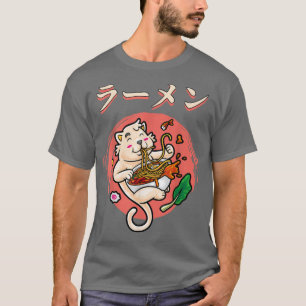 Kawaii Ramen Cat Japanese Noodle Cute Anime Cat  T-Shirt