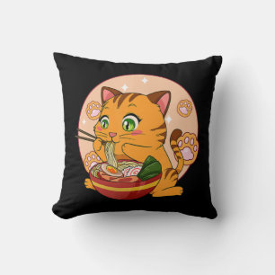 Kawaii Ramen Cat Japanisch Neko Noodle Anime Gift Kissen