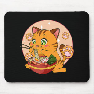 Kawaii Ramen Cat Japanisch Neko Noodle Anime Gift Mousepad