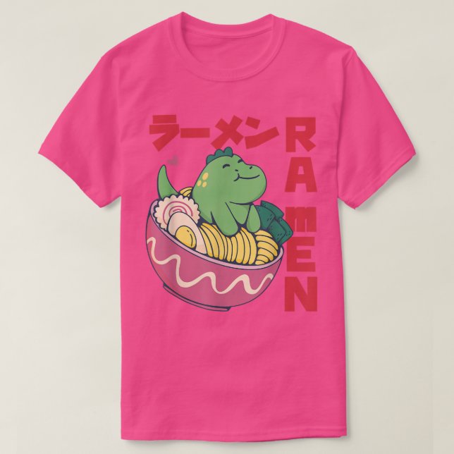 Kawaii Ramen Dinosaur T-Shirt (Design vorne)