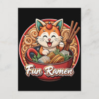 Kawaii Ramen Katze Retro Japanische Nudeln Kunstwe