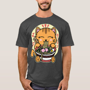 Kawaii Ramen Niedlich Anime Orange Cat Japanischer T-Shirt