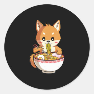 Kawaii ramen shiba inu   Nudelgeschenk Runder Aufkleber