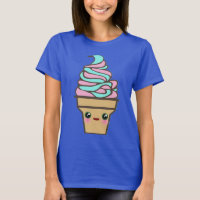Kawaii Rave Ice Creme Cone Rainbow Gefärbte Krawat