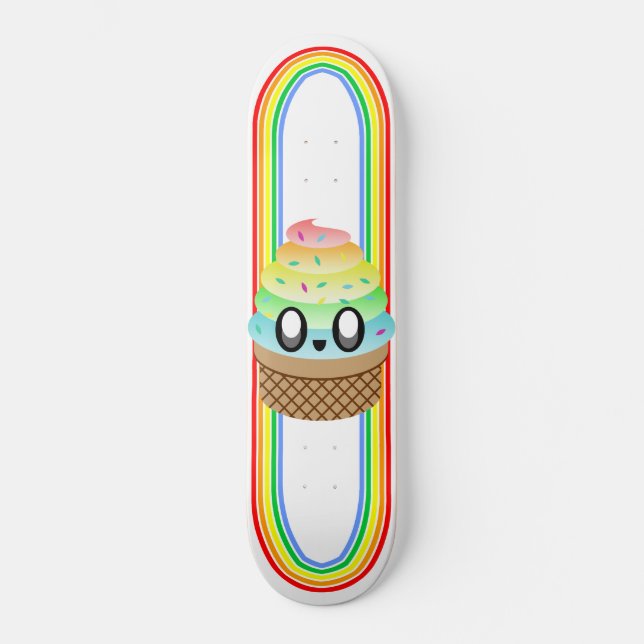 Kawaii Rave Ice Creme Cone Skateboard (Vorderseite)