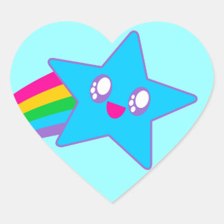 Kawaii Rave Neon Star Rainbow Herz-Aufkleber